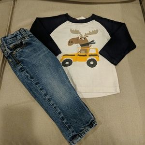 Gymboree shirt and Oshkosh jeans
